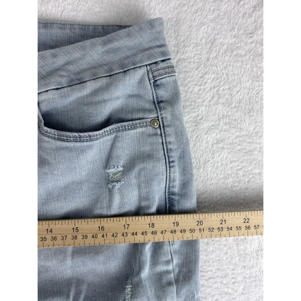 Seven 7‎ Jeans Womens Blue Tummyless High Rise Skinny Distressed Jeans Size 14